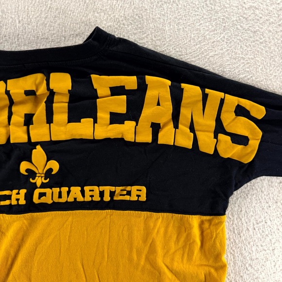 New‎ Orleans French Quarter Adult Medium Yellow Black Cotton Spirt Jersey Comfy - Picture 12 of 12